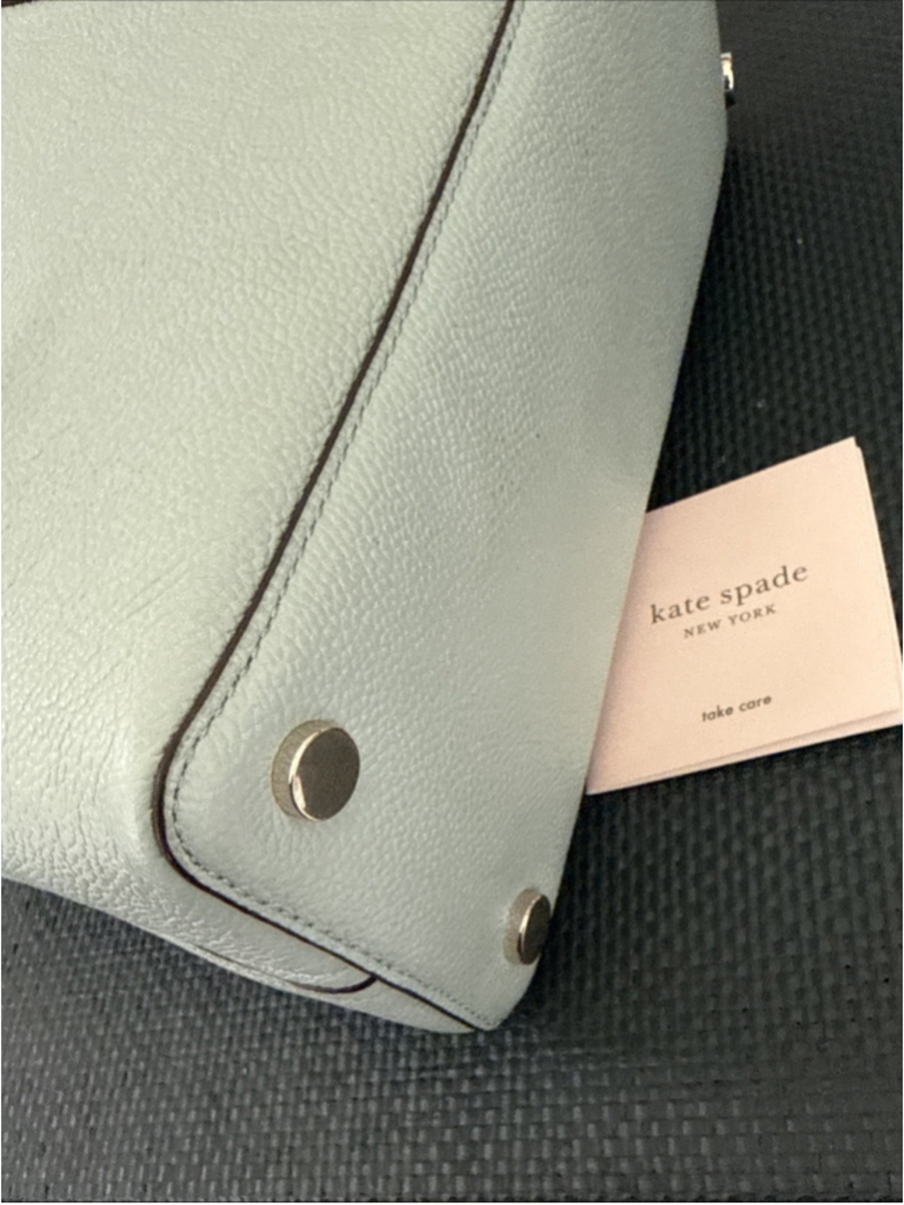 Kate Spade New York Margaux Leather Mini Satchel Tote 2 Tone In Cloud Mist NWOT - Picture 8 of 11